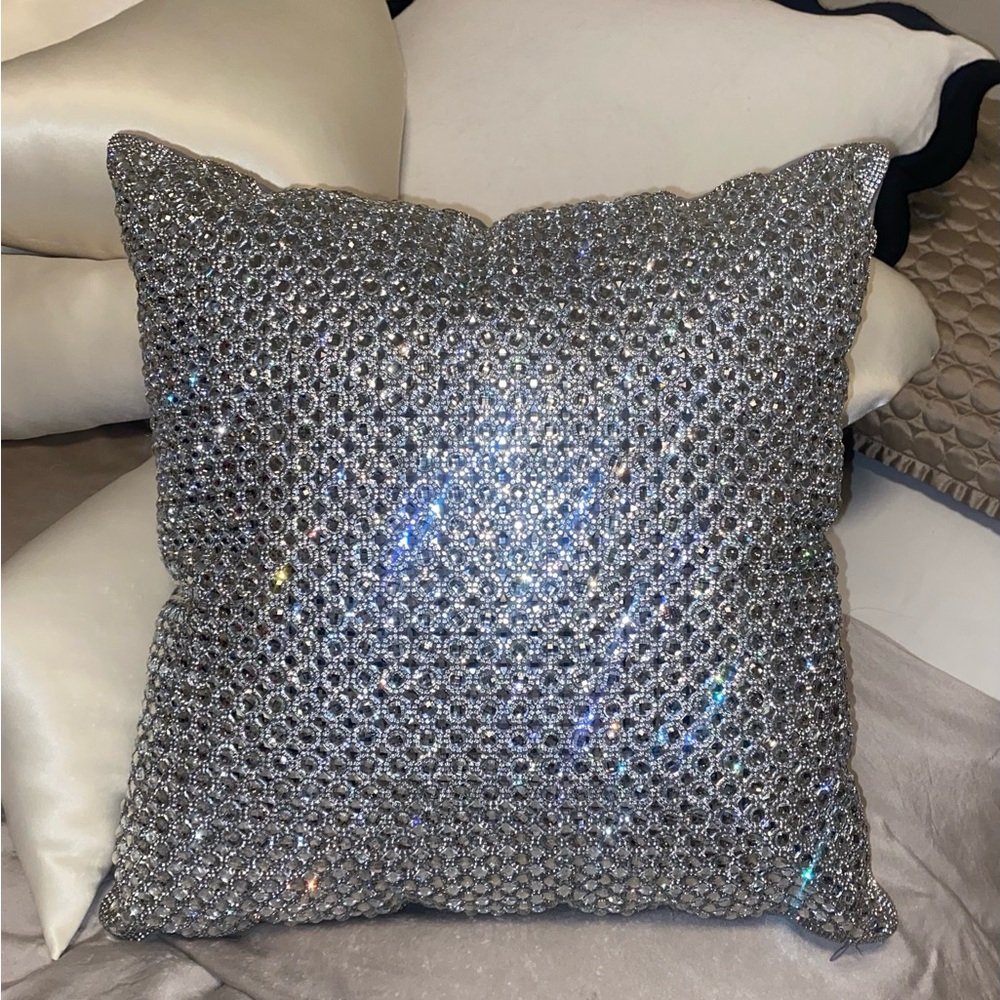 Gorgeous! SPARKLES HOME Sparkling Silver Decorative Pillow